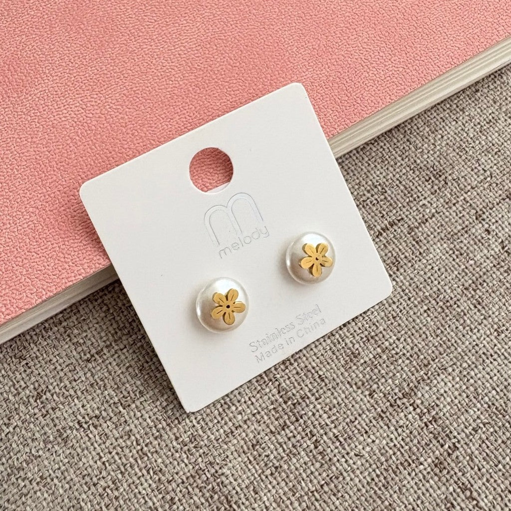 Stud mini blancos flor