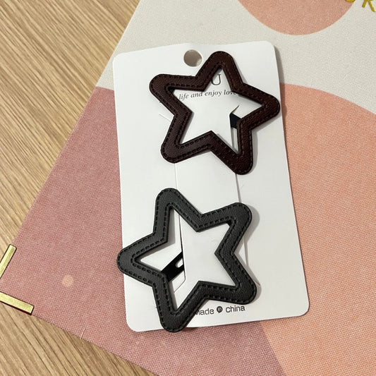 Duo de ganchos de estrella bicolor