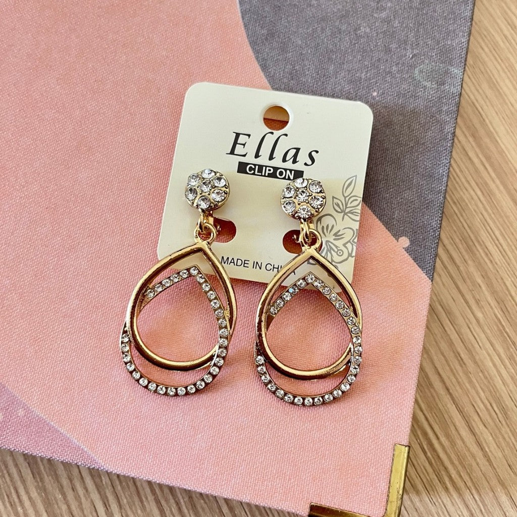 Aretes de presión gota de brillos