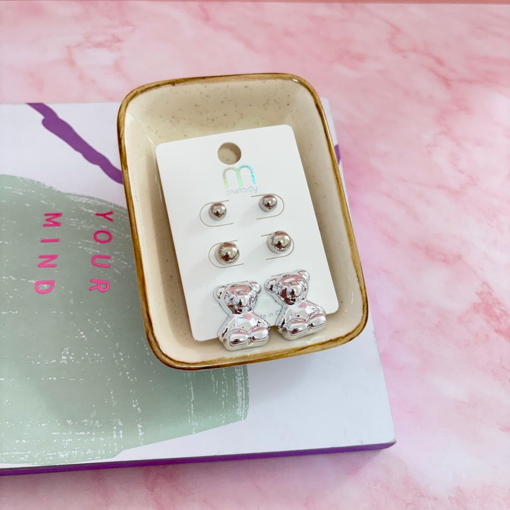 Set de aretes de osito