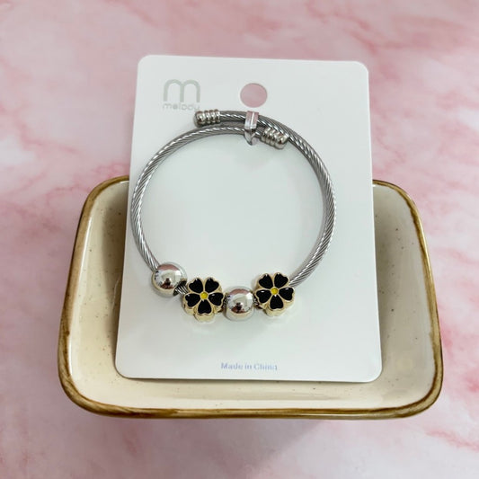 Pulsera flor negrita