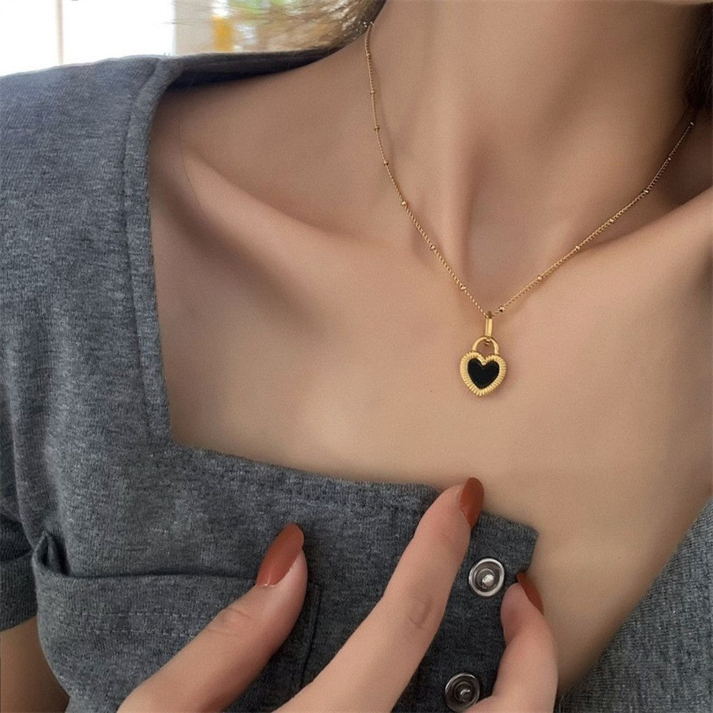 Collar corazon bicolor