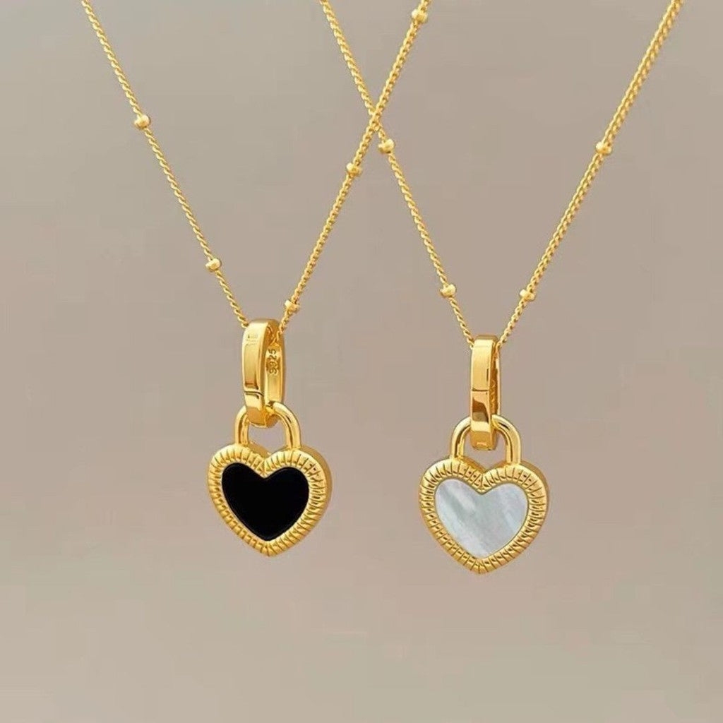 Collar corazon bicolor