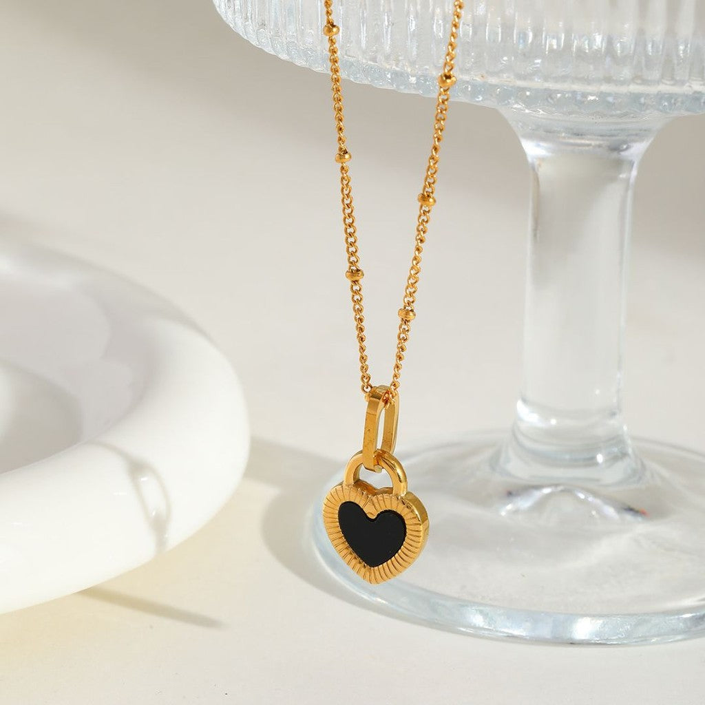 Collar corazon bicolor
