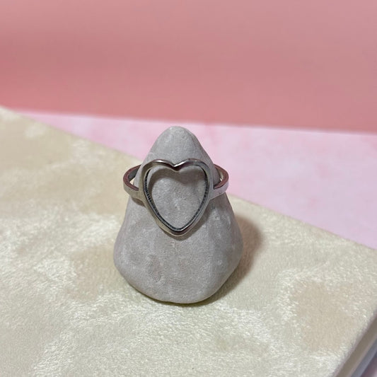 Anillo corazon dibujado inox