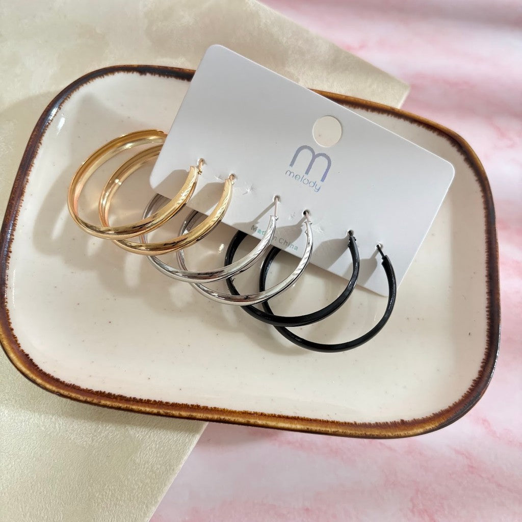 Set de argollas tricolor