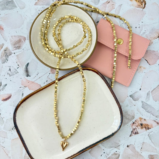 Collar largo con corazón mini