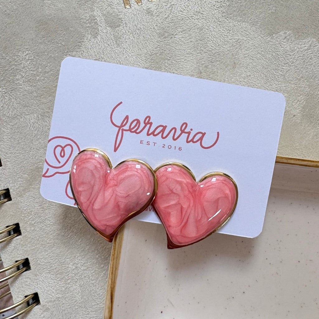 Aretes de corazon grande