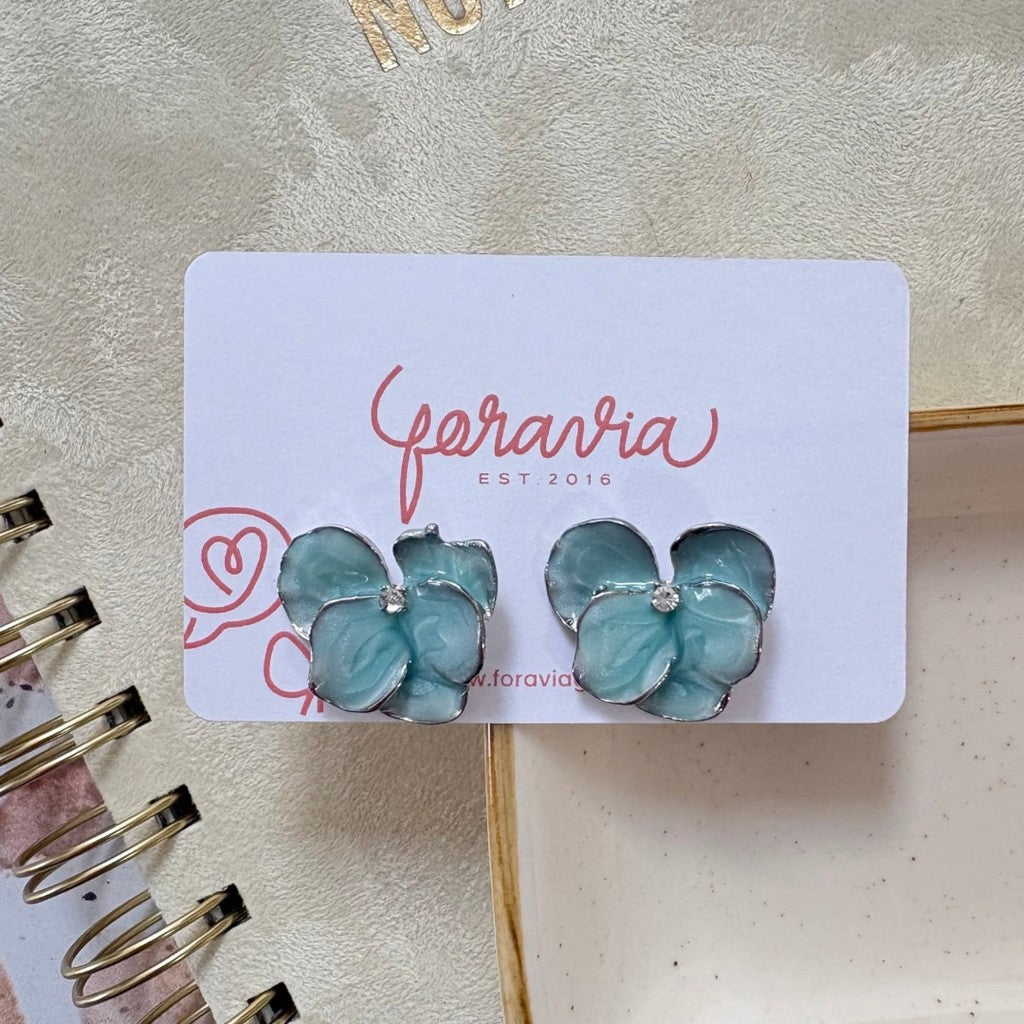 Aretes de flor pansy pequeña