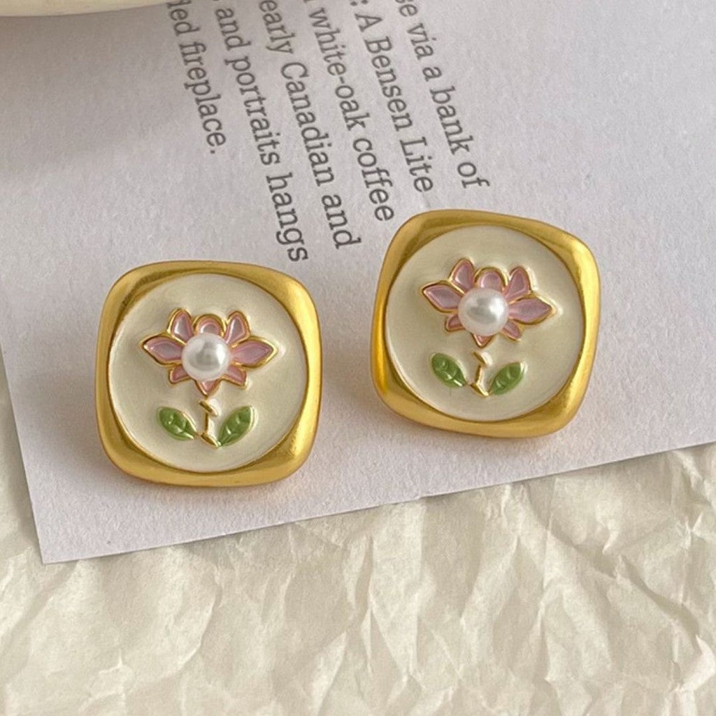 Aretes de pintura Jardin Monet