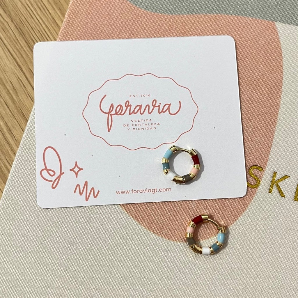 Argollas mini de rayitas
