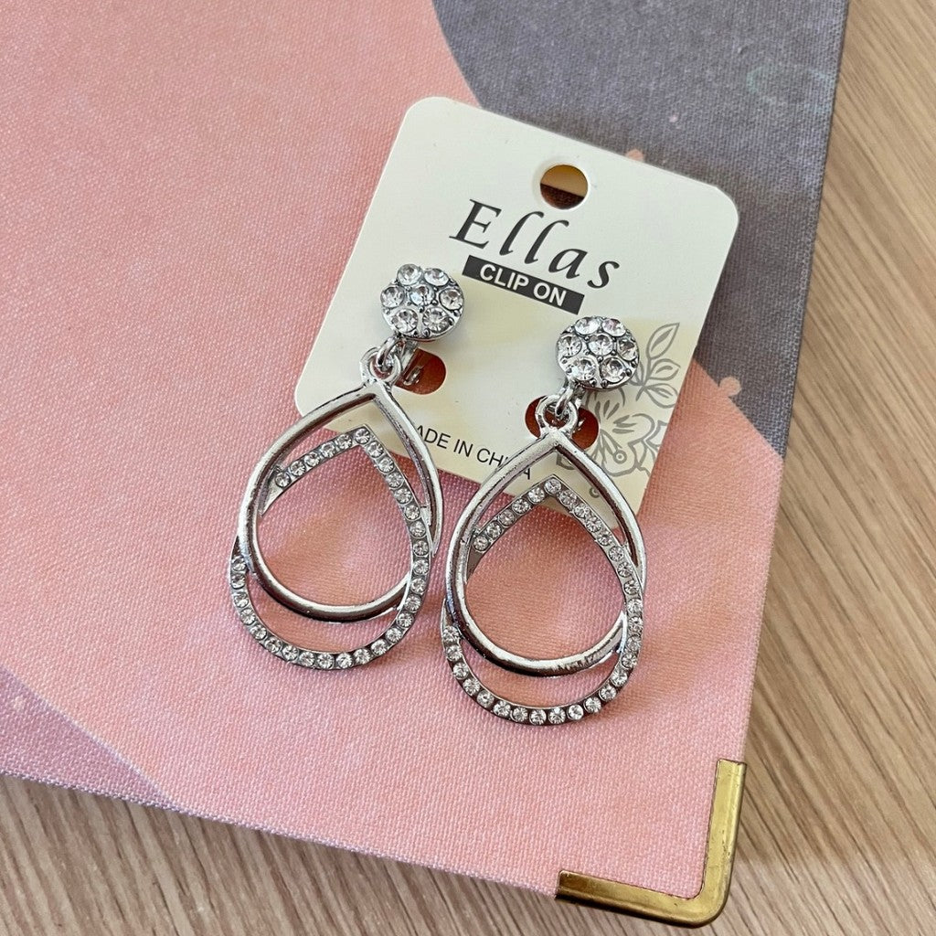 Aretes de presión gota de brillos
