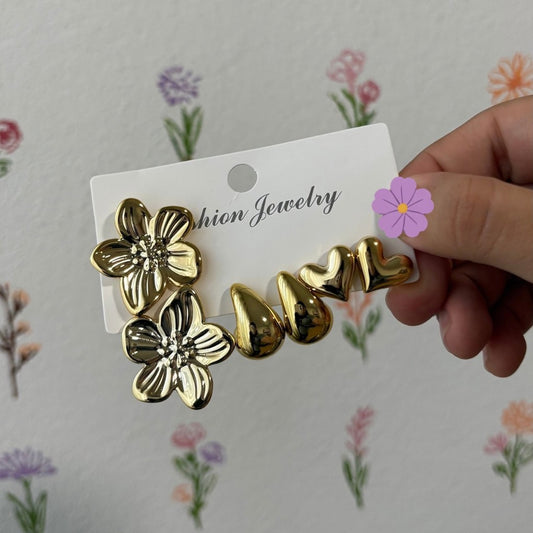 Set de aretes amor hawaiano