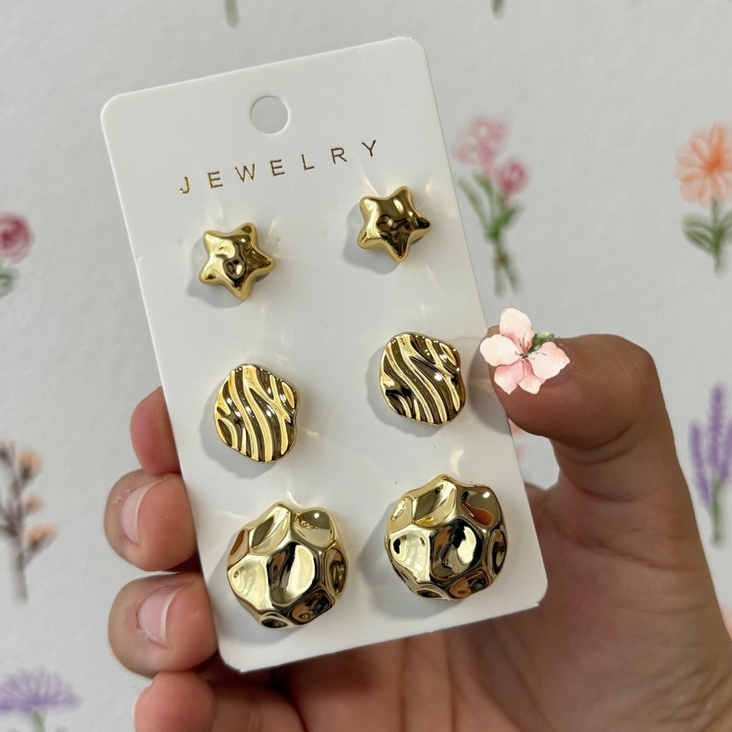 Trio de aretes star