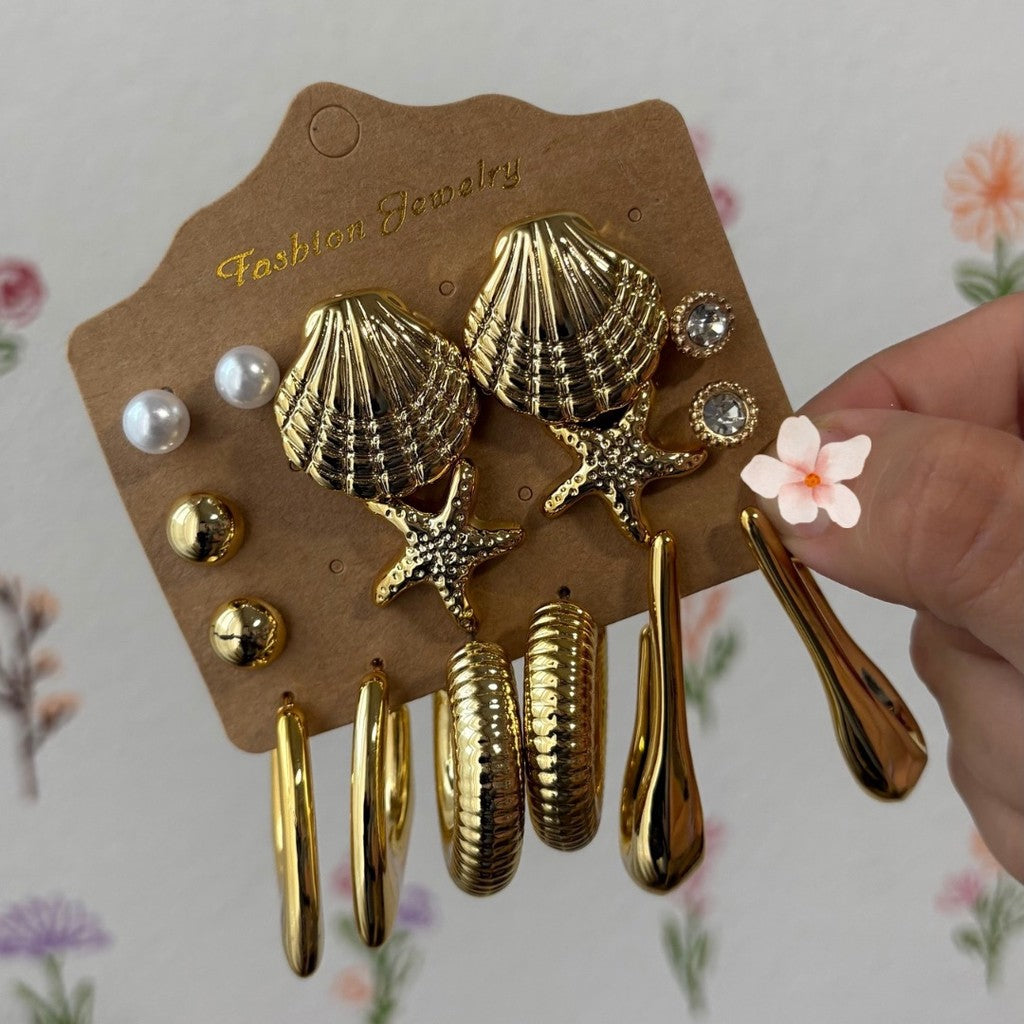 Set de aretes estrellita de mar