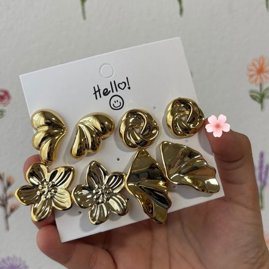 Set de aretes flor hawaiana