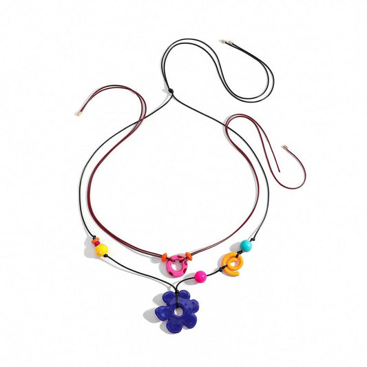 Collar largo de flor