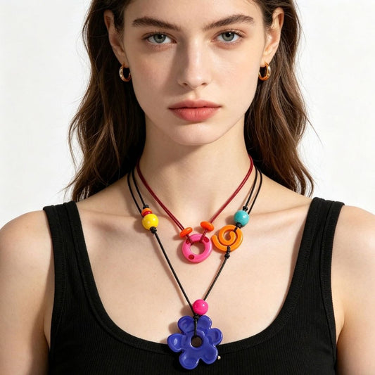 Collar largo de flor