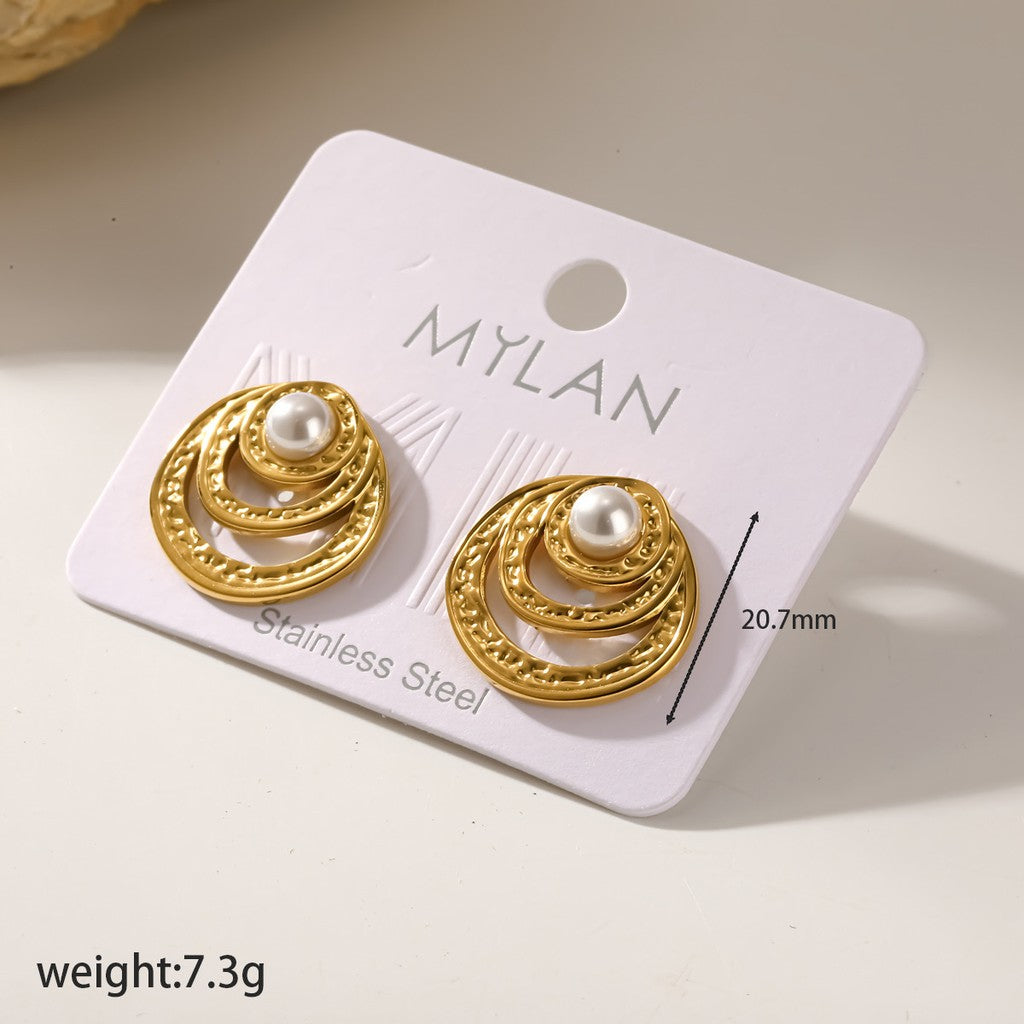 Aretes circulos de perla