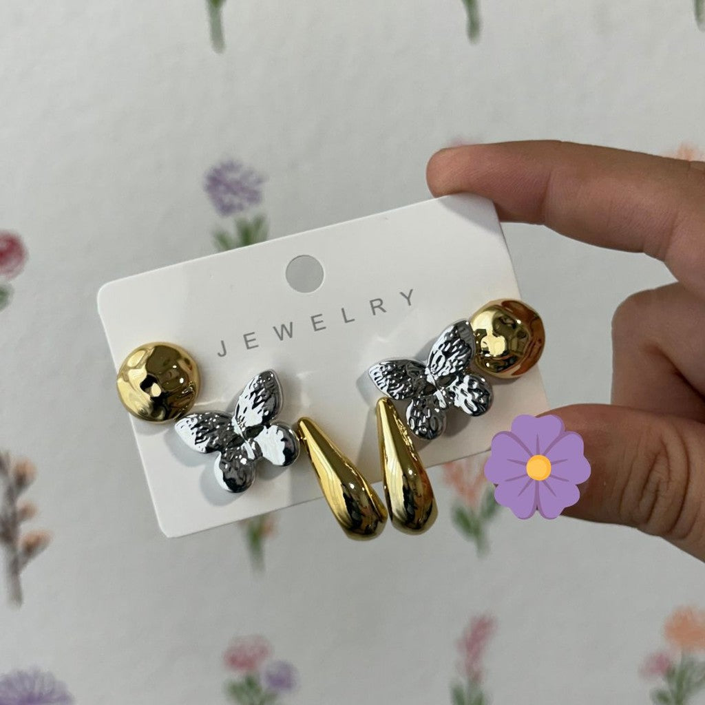 Set bi color aretes chuncky